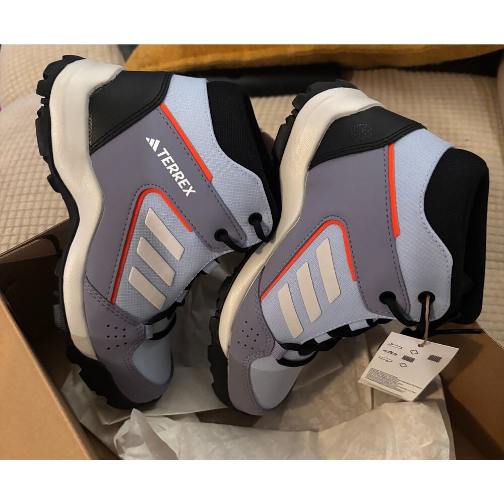 Adidas Terrex Hyperhiker Mid K Kids Size 1 HQ5821 Blue Dawn/Grey Hiking Boot NEW